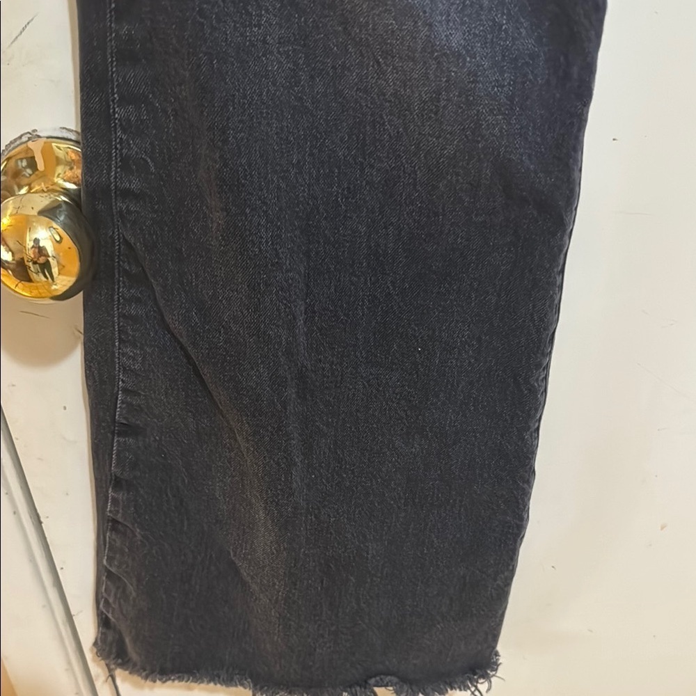 LOFT High Waist Sandal Flare Black Wide Leg Jeans Size 31/12! - Picture 5 of 13